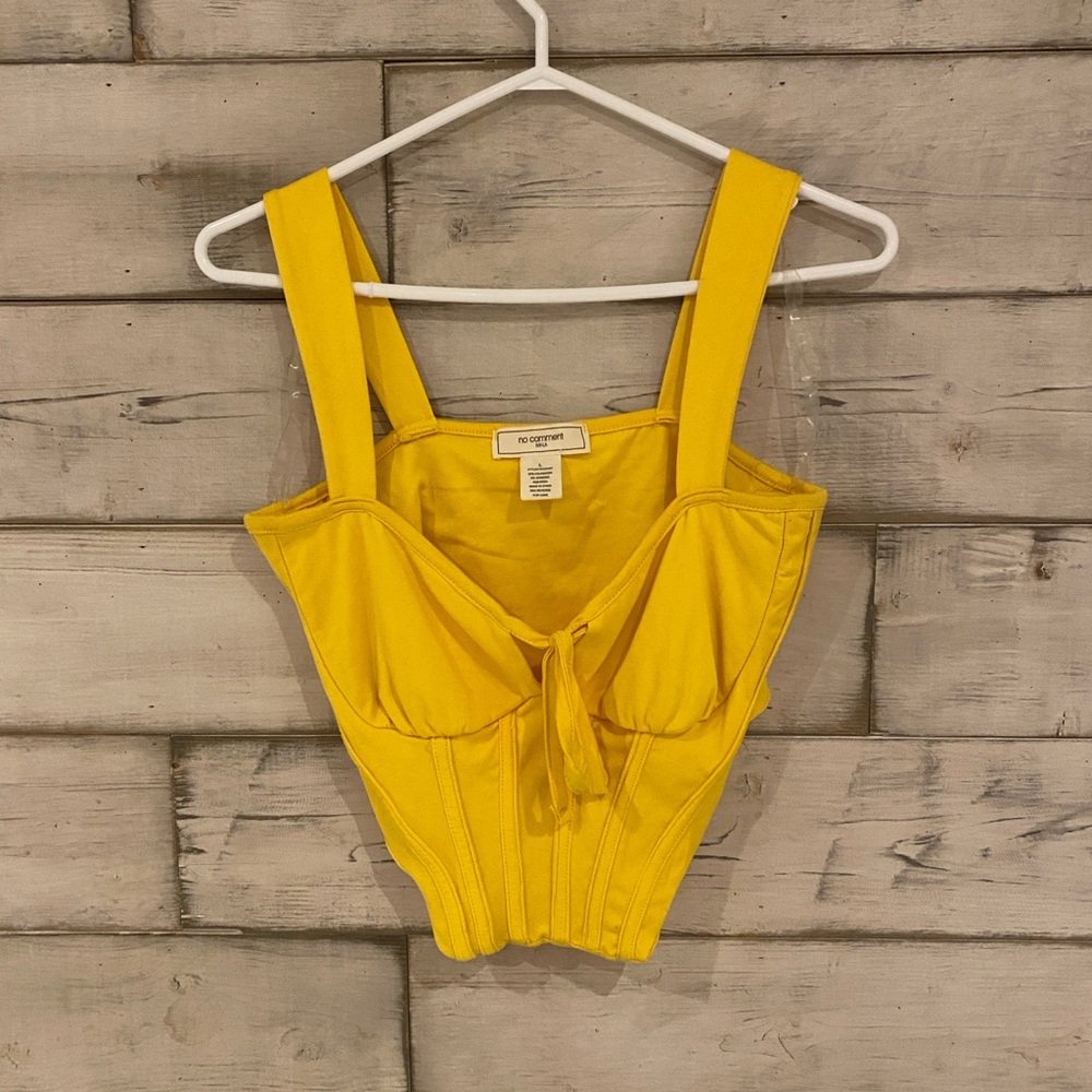 Vibrant Yellow Crop Top with Tie Front